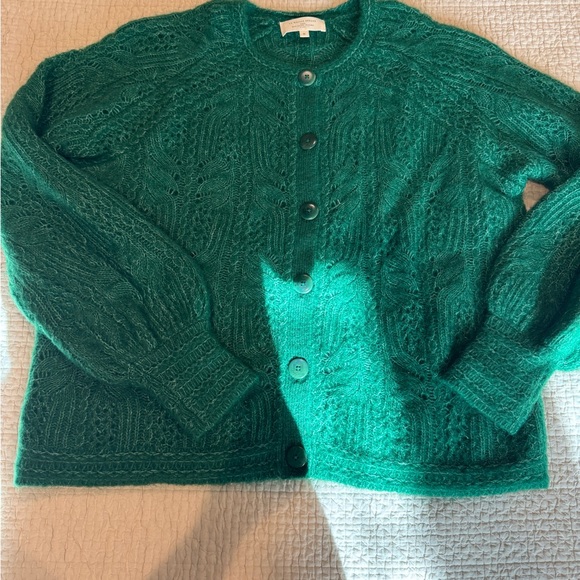 Sézane Alma Emerald Green Cardigan Sweater Jumper Medium *rare* - Picture 3 of 3